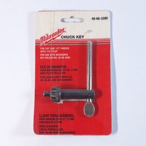 Milwaukee 48-66-3280 Chuck Key for 3/8 & 1/2"CHUCKS W/ 1/4" Pilot NIP